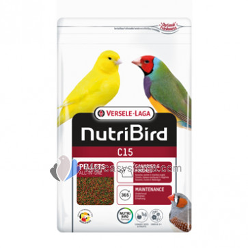 Versele Laga NutriBird C15 1kg, (a balanced complete maintenance food for canaries, tropical and European finches) 