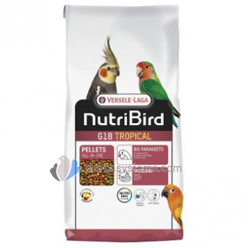 Versele Laga NutriBird G18 Tropical 10kg. Breeding food for large parakeets - multicolor.