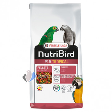 NutriBird P15 Tropical 10kg (balanced complete maintenance food for parrots) 