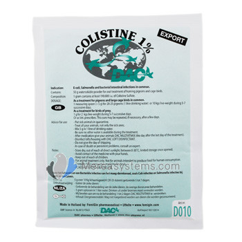 Colistine 50 gr. (antibiotic against salmonella, parathyphoid)