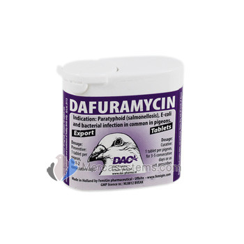 Dafuramycin, DAC, paratyphoid in pigeons