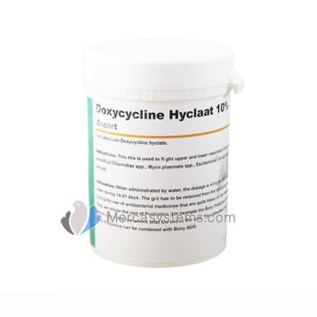 Pigeons Produts and Supplies: Doxycycline Hyclaat 10% 150 gr, (against respiratory & bacterial infections)