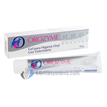 Ecuphar Orozyme Gel 70gr (prevents the formation of dental plaque or tartar). For dogs and cats.