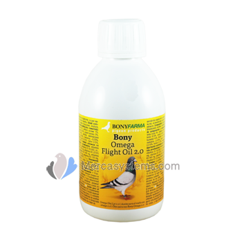 Aceites para palomas: Bony Omega Flight Oil 2.0 250 ml, (Blend of high quality oils, special for competitions)