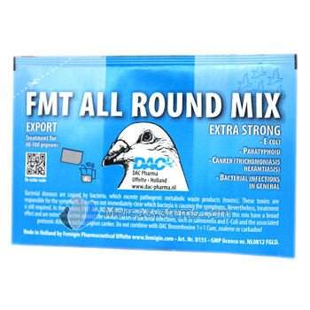 Dac FMT All Round Mix 10g sachet (5 in 1 extra-strong treatment). For Pigeons and Birds