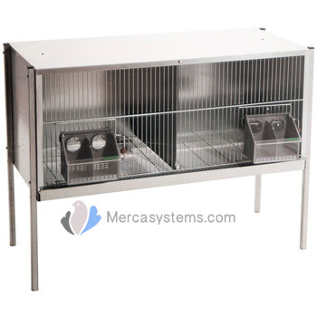 2-compartment Nest Box 1m, made of galvanized sheet, with grid
