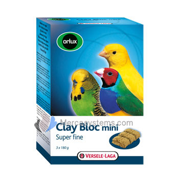 Versele Laga Orlux Clay Block Mini 540g for canaries, small parakeets, exotic and indigenous birds.
