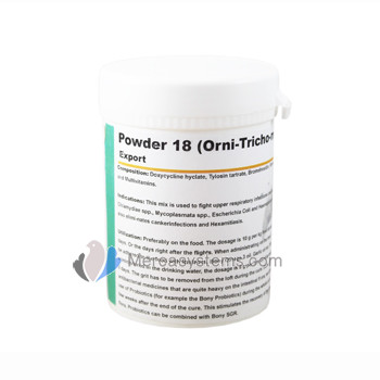 Pigeons Produts and Supplies: Powder 18 (Orni-Tricho-Mix) 100 gr, (highly effective combination therapy against respiratory infections and trichomoniasis)