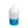 Plastic fountain 1L drinker with lifting handle for pigeons, blue base with clear top